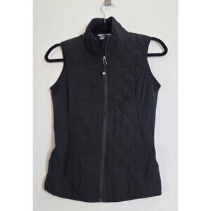 Athleta Vest Womens XS Puffer Black Full Zip Athletic